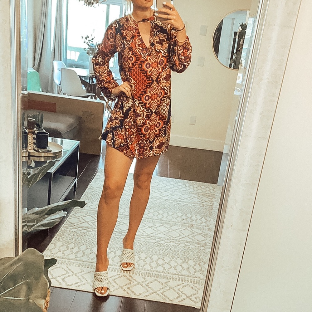 Lace+whiskey Patterned tunic dress size S
